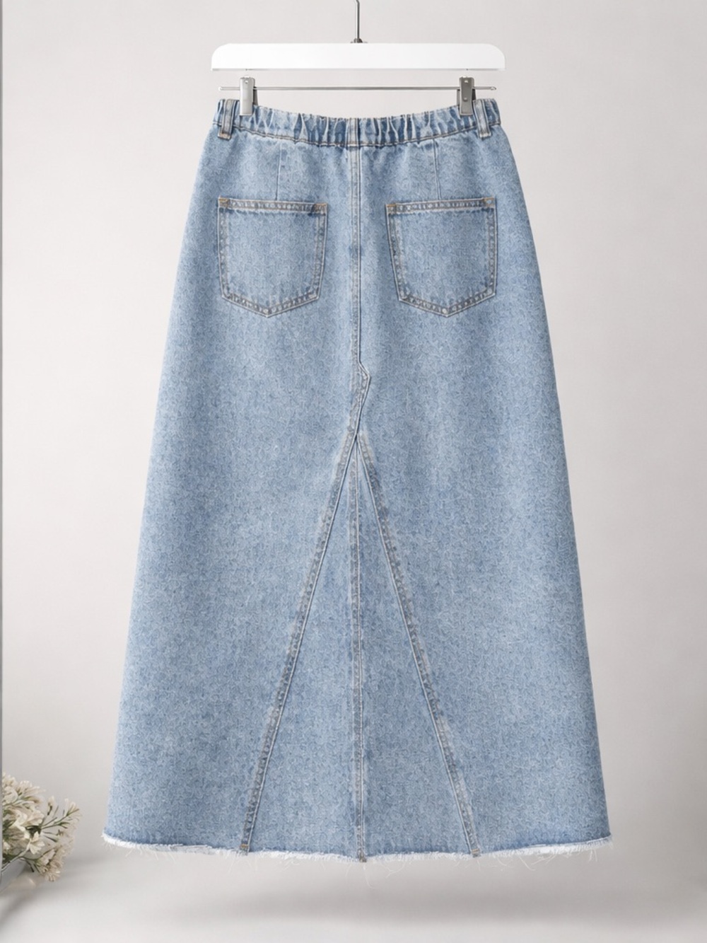 Aaron & Amber washed denim maxi skirt - Picture 3 of 9